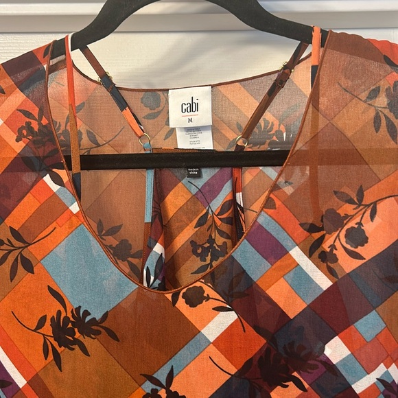 CAbi Lattice Flower Check Pattern (Top & Cami) Blouse Style #3773 - Picture 6 of 12